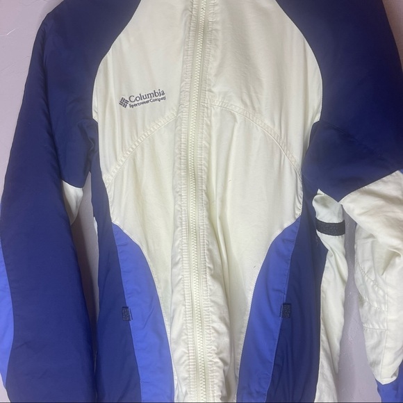 Columbia Jacket Coat Medium Womens Green Teal Hood Zip Weatherproof - Picture 2 of 11